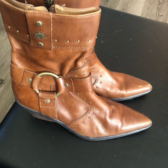 Over the ankle leather cowgirl boots - Picture 3 of 6
